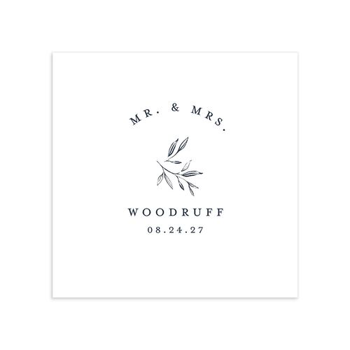 Minimal Leaves Cocktail Napkins Moody Blue Napkin Uncoined