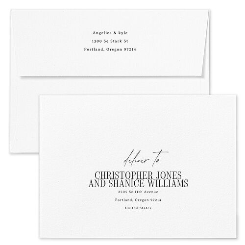 Classically Gilded Save The Date Card Envelopes Licorice Rose Recipient Address Signature Standard