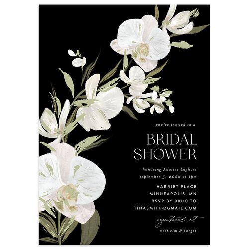 Elegant Orchid Bridal Shower Invitations Licorice Signature Blank Standard