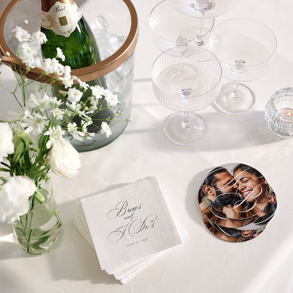 Vintage Flourish Coasters Pure White Cardboard Circle