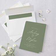 Elegant Heart Wedding Invitations Thyme Signature Blank No Standard