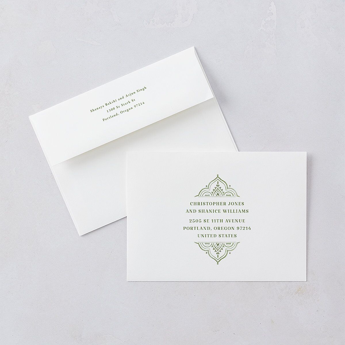 Indian Painted Henna Wedding Invitations Scottish Green Signature Blank No Standard