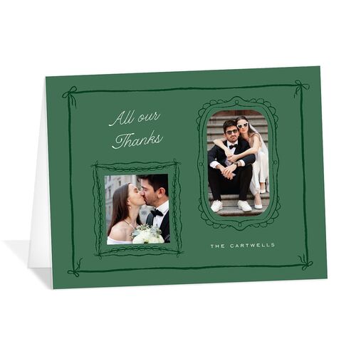Whimsical Hand Drawn Photo Frames Thank You Cards Eucalyptus