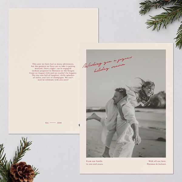 Vintage Film Holiday Holiday Cards Ruby Signature Blank Portrait Standard