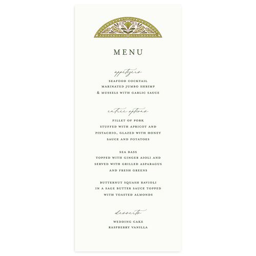 Intricate Vintage Menus Peridot Signature