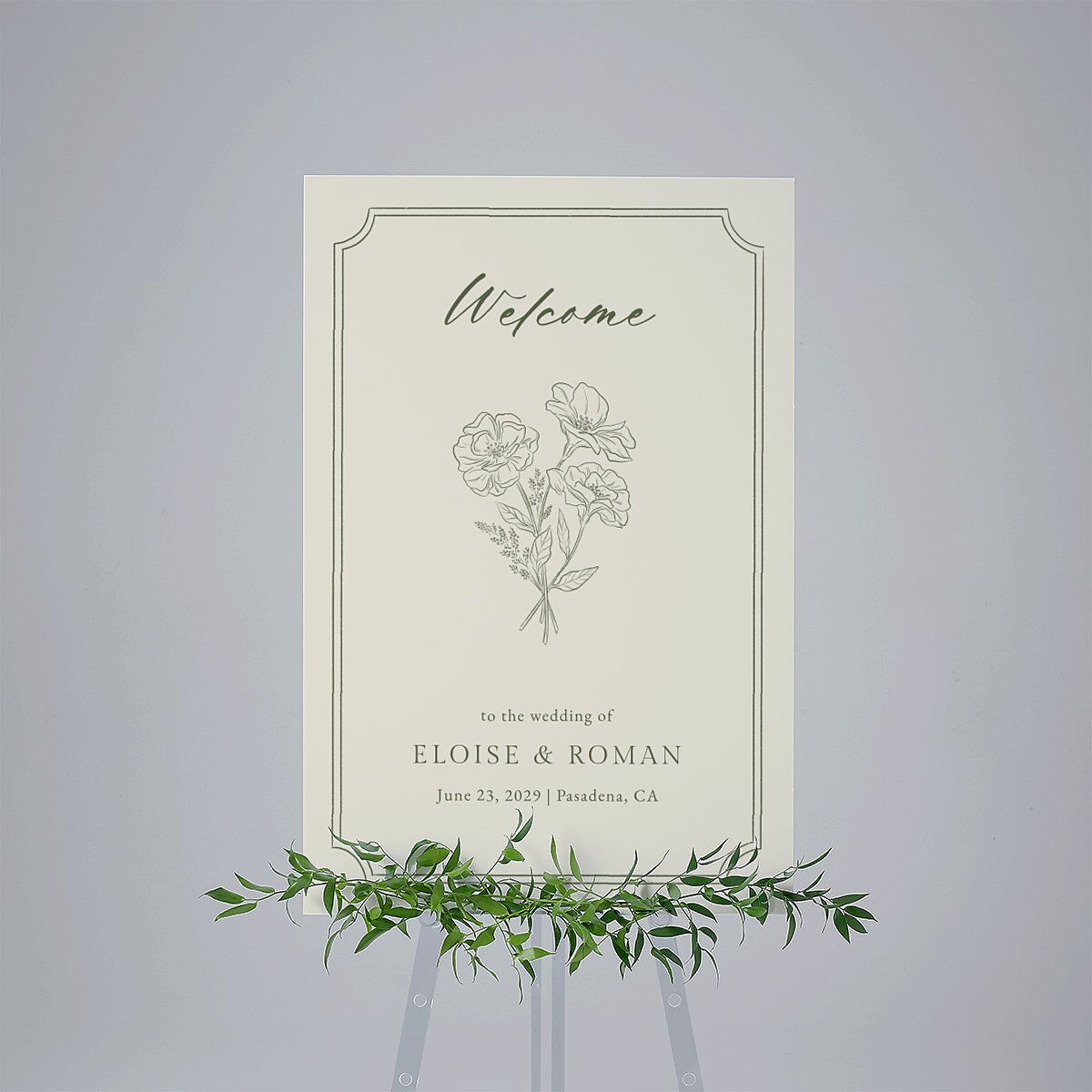 Vintage Botanical Sketch Standard Welcome Sign Large Dark Camo Standard Indoor Foam Core L Welcome