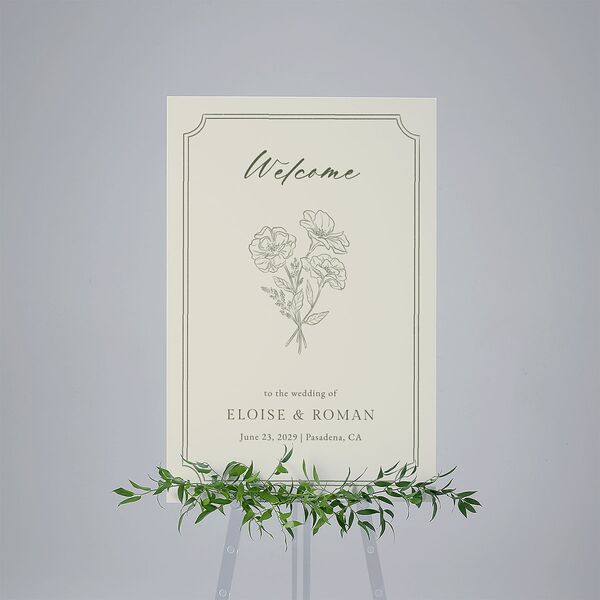 Vintage Botanical Sketch Standard Welcome Sign Large Dark Camo Standard Indoor Foam Core L Welcome