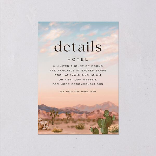 Desert Cactus Wedding Enclosure Cards Peach Fuzz Signature