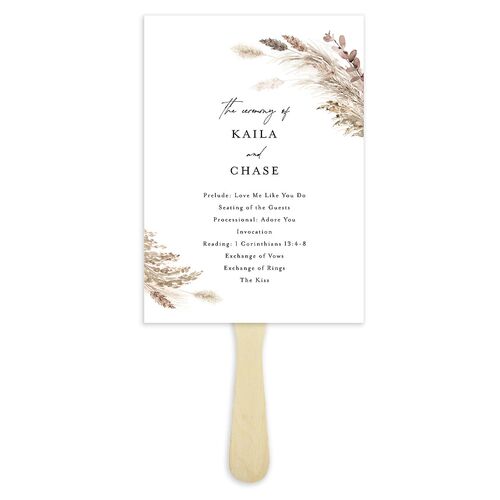 Soft Pampas Botanical Fan Programs Silver Signature Standard