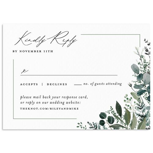 Gorgeous Greenery Wedding Response Cards Charcoal Signature Standard