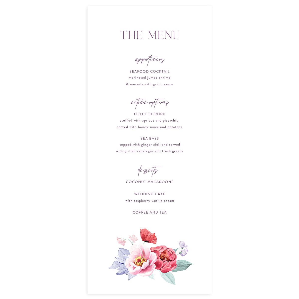Whimsical Maximalist Floral Menus