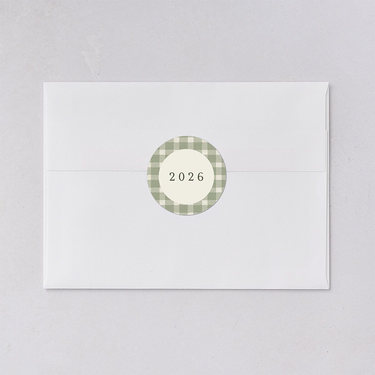 Holiday Buffalo Check Holiday Stickers Moss Circle