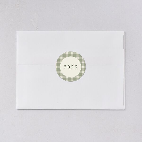 Holiday Buffalo Check Holiday Stickers Moss Circle