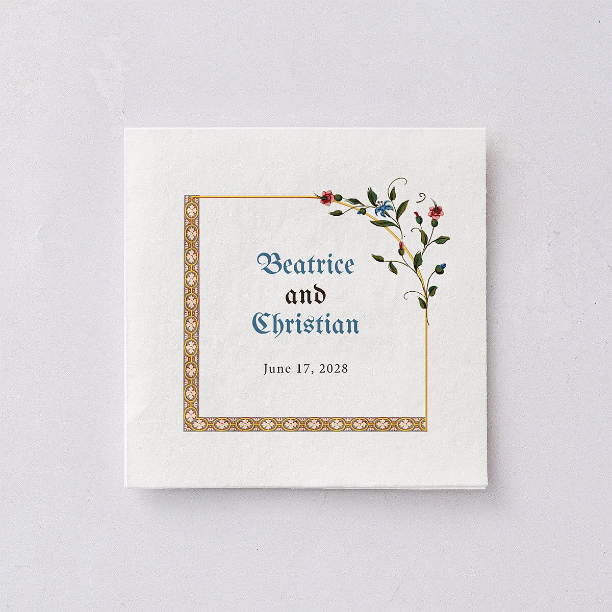 Medieval Renaissance Cocktail Napkins Canary Napkin Uncoined