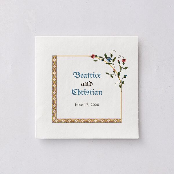 Medieval Renaissance Cocktail Napkins Canary Napkin Uncoined