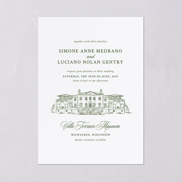 Your Own Classic Italian Venue Wedding Invitations Dark Camo Signature Blank No Standard