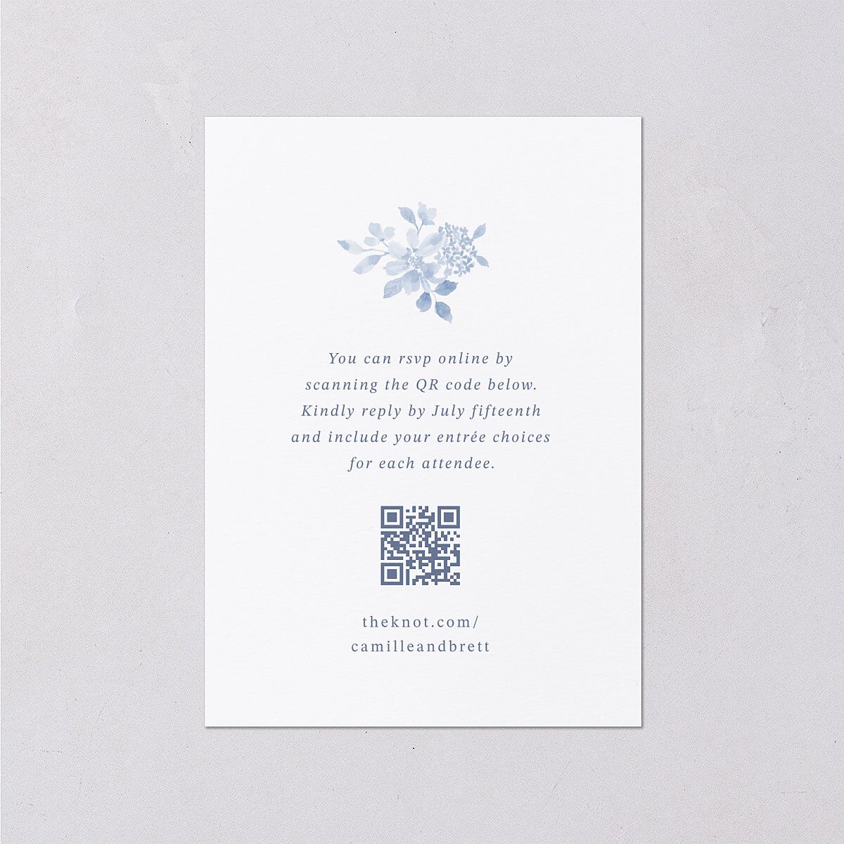 Porcelain Blue Floral Watercolor Wedding Response Cards Cornflower Signature Standard