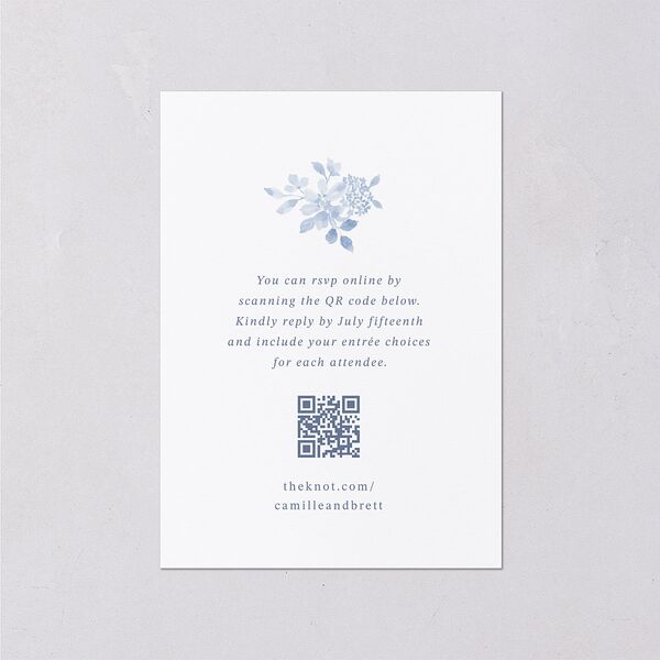 Porcelain Blue Floral Watercolor Wedding Response Cards Cornflower Signature Standard
