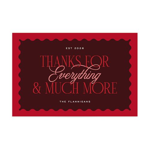 Most Wonderful Greeting Thank You Postcards Maroon