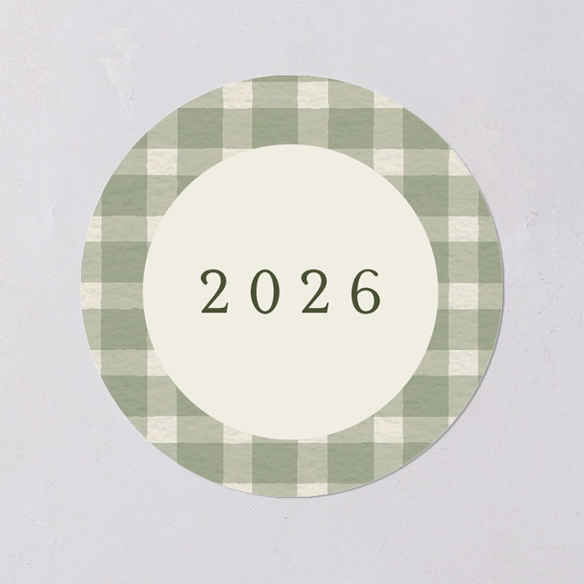 Holiday Buffalo Check Holiday Stickers Moss Circle