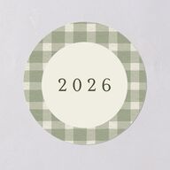 Holiday Buffalo Check Holiday Stickers Moss Circle