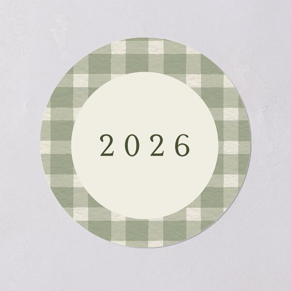 Holiday Buffalo Check Holiday Stickers Moss Circle