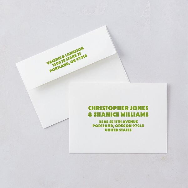 Retro Modern QR Code Save the Date Cards Greenery Signature smooth Blank No Standard