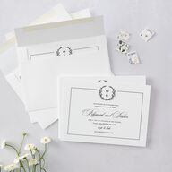 Gilded Wreath Rehearsal Dinner Invitations Pure White Signature Blank Standard