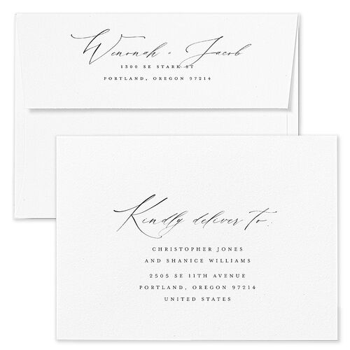 Western Valley Wedding Invitation Envelopes Blue Slate Return Address Standard Signature