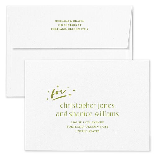 Til Death Do We Disco Wedding Invitation Envelopes Pear White Both Recipient and Return Addresses Standard Signature