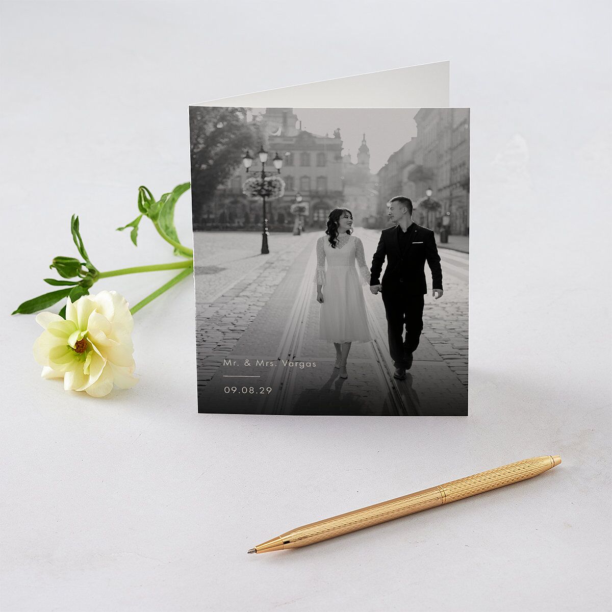 Simple Script Thank You Cards Vintage Pink