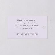 Just Love Favor Gift Tags Gold Sheer Lilac Signature