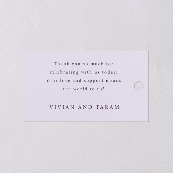 Just Love Favor Gift Tags Gold Sheer Lilac Signature