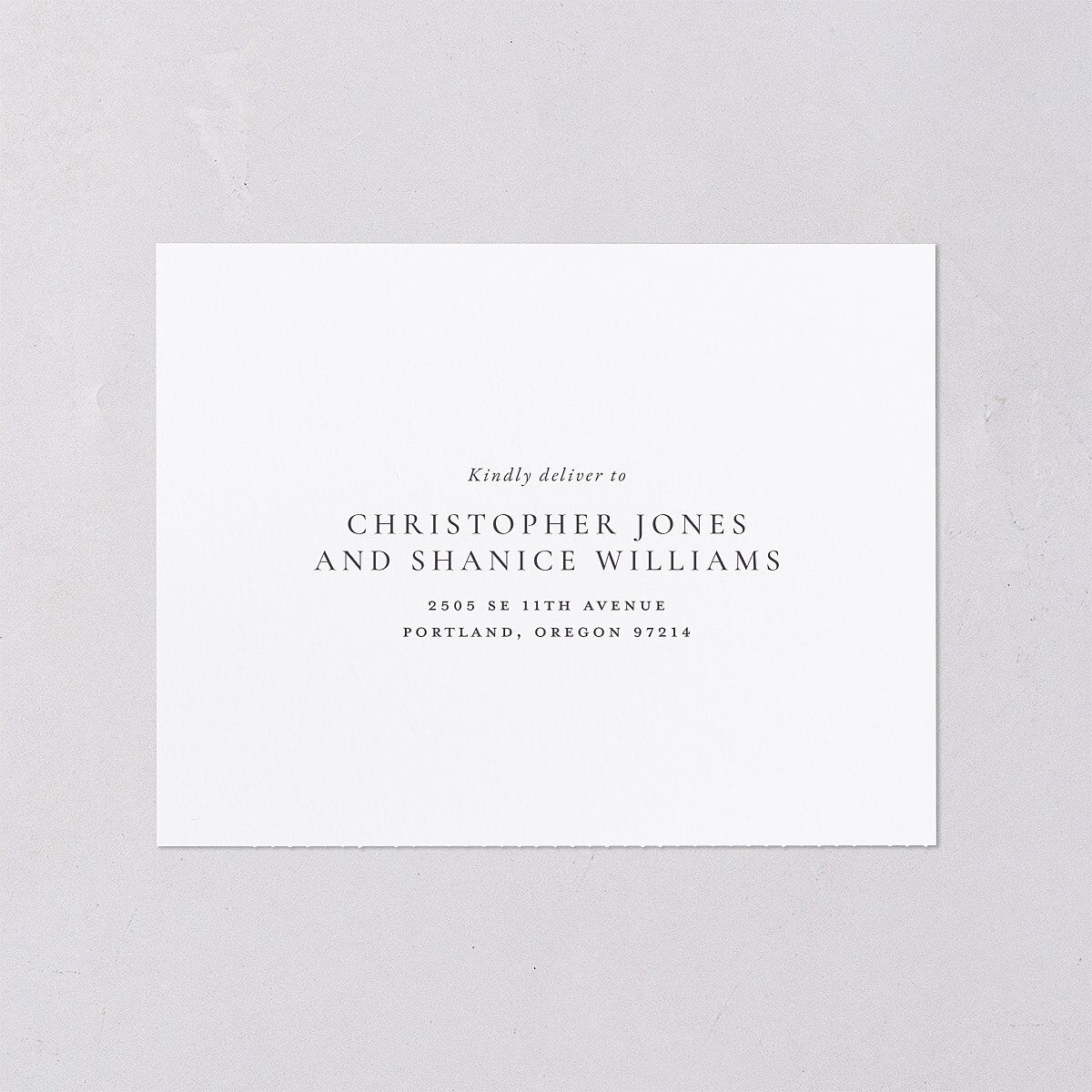 Elegant Photo Monogram All-in-One Wedding Invitations Pure White Signature Light Both Recipient and Return Addresses No