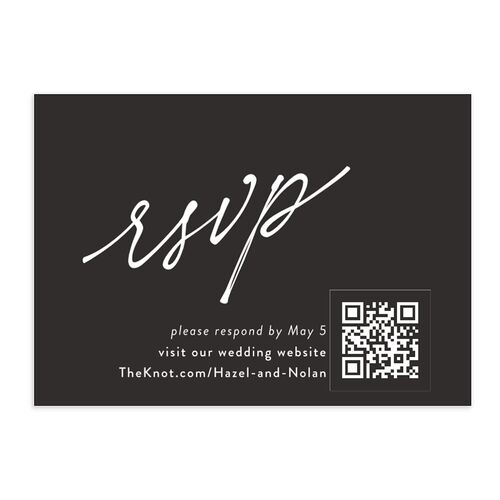 Forever Arch QR Code RSVP Cards Charcoal Signature Standard