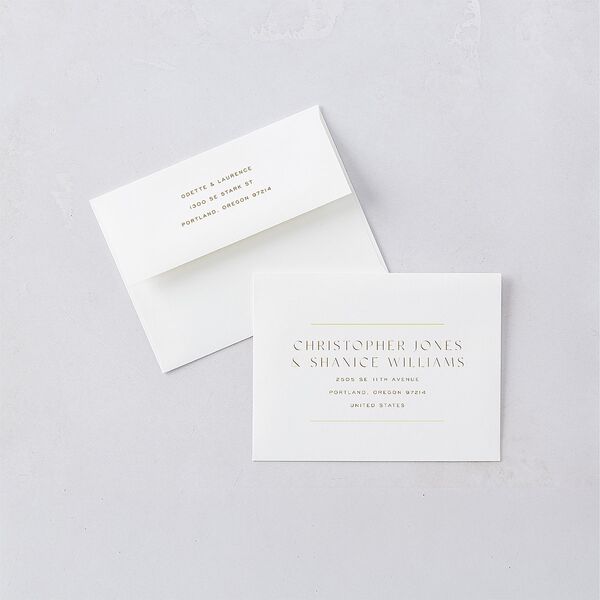 Surround Save the Date Petite Card Envelopes White Mist Both Recipient and Return Addresses Signature Standard