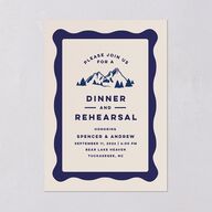 Adventure Icon Rehearsal Dinner Invitations Navy Signature Blank Standard