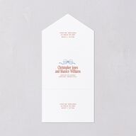 Modern Delicate Bows All-in-One Wedding Invitations Jewel Red Signature Light Both Recipient and Return Addresses No