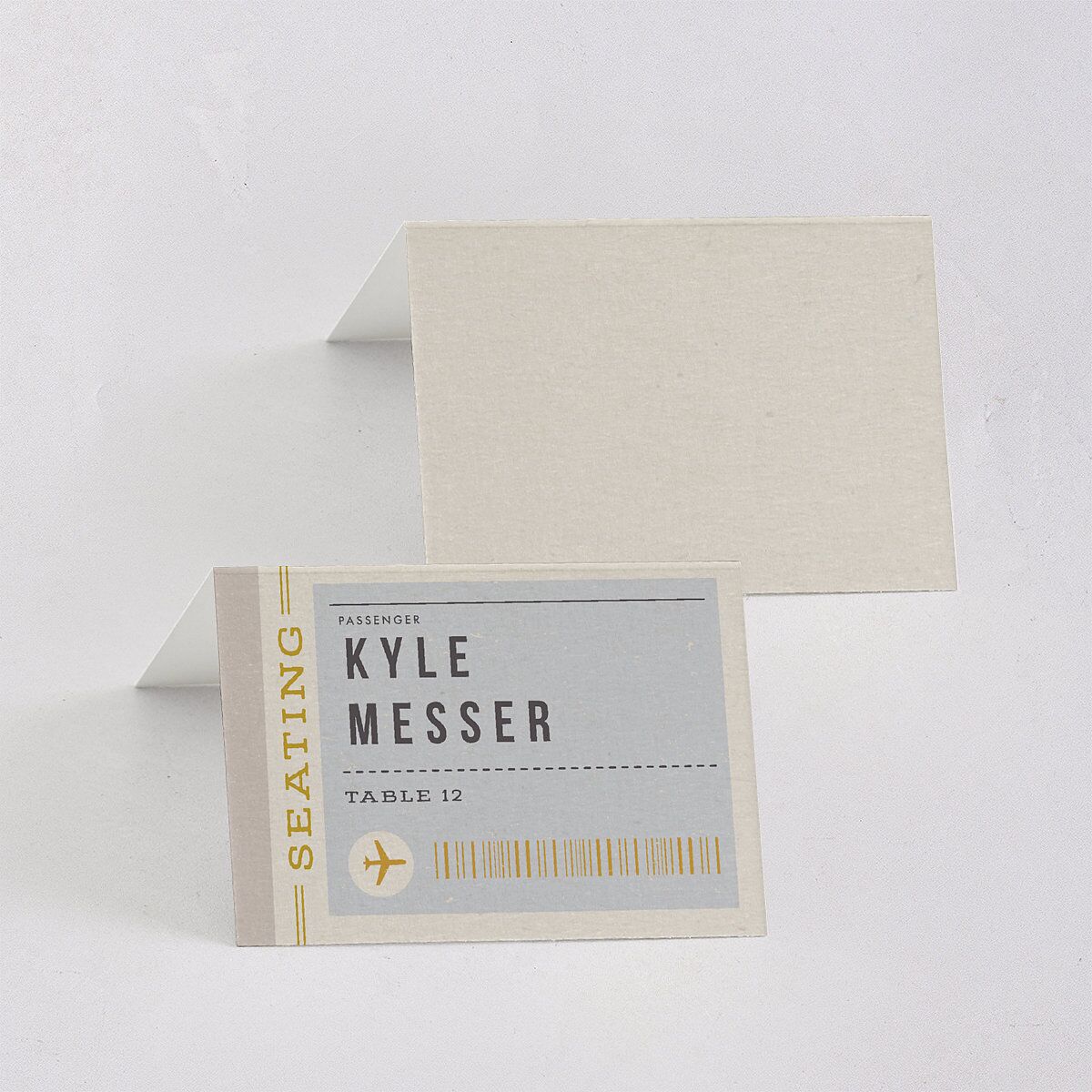 Retro Boarding Pass Travel Ticket Place Cards Slate Signature