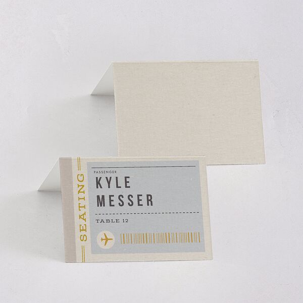 Retro Boarding Pass Travel Ticket Place Cards Slate Signature