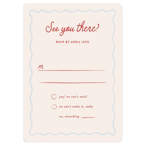 Eclectic Painted Stripes Wedding Response Cards Red Clay Signature Rounded