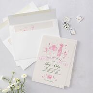 Whimsical Retro Cartoon Wedding Invitations Candy Pink Signature Blank No Standard