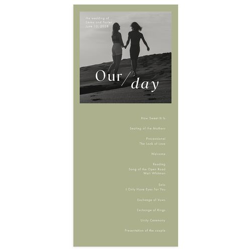 You and Me Wedding Programs Thyme Signature