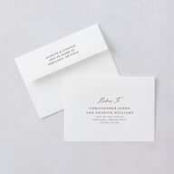 Elegant Vintage Images Save The Date Card Envelopes White Burgundy Both Recipient and Return Addresses Signature Standard