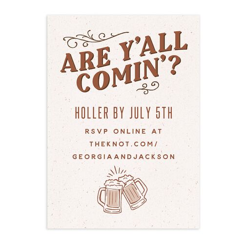Western I do BBQ URL RSVP Cards Saddle Signature Standard