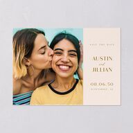 Modern Romantic Save The Date Cards Chestnut Signature smooth Blank No