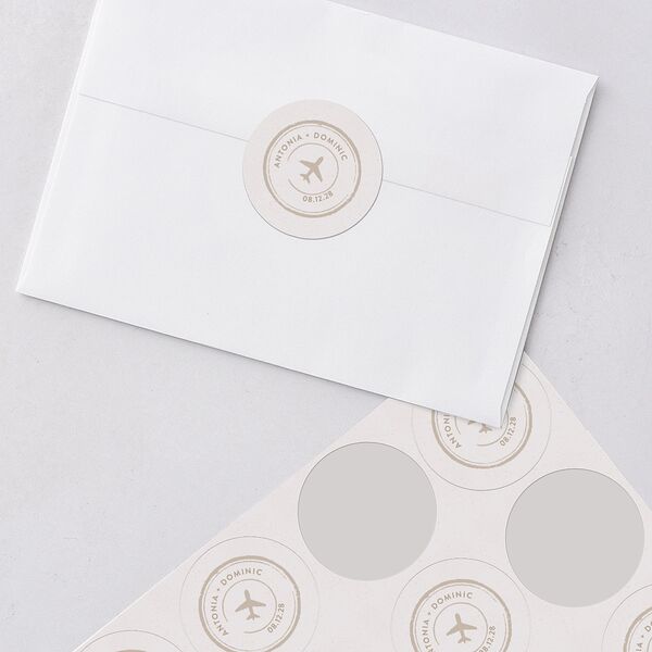 Timeless Passport Wedding Stickers Linen Circle