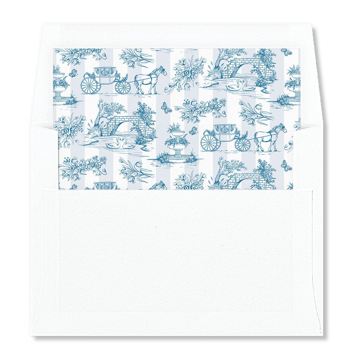 Elegant Antique Toile Frame Envelope Liners by Bridgerton
