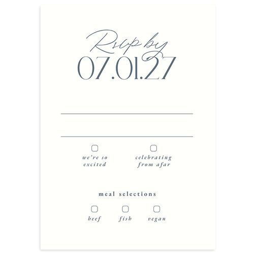 Striking Scene Wedding Response Cards Dusty Blue Signature Standard