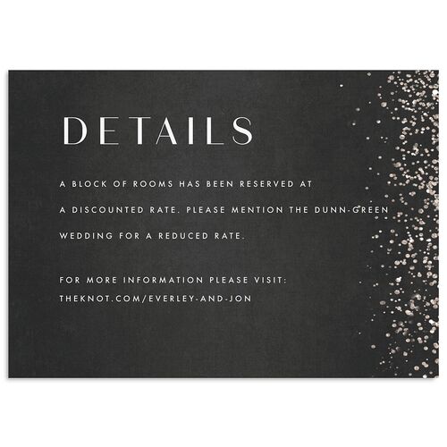 Sparkling Romance Wedding Event Detail Cards Licorice Signature Standard